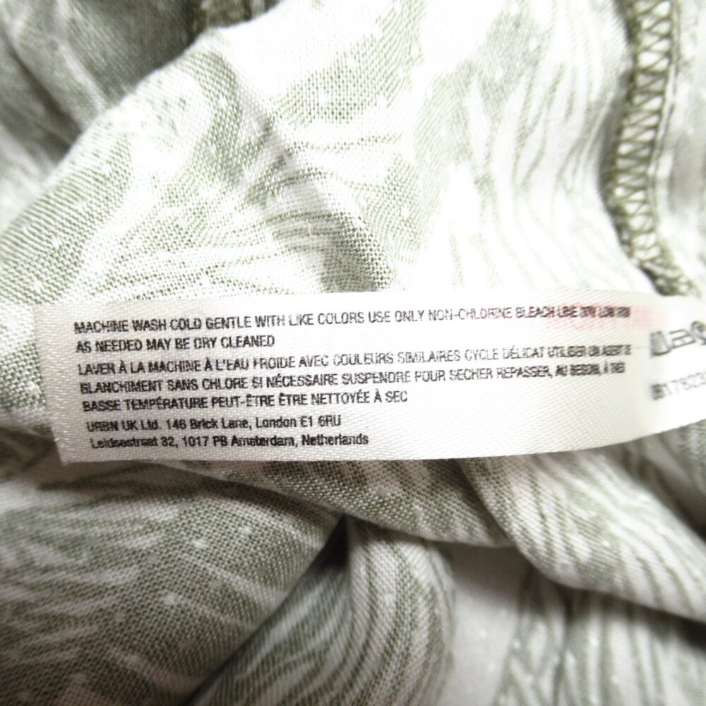 By Anthropologie Piper Square-Neck Smocked Cut-Out Mini Dress Moss Green Bandeau - Picture 8 of 10